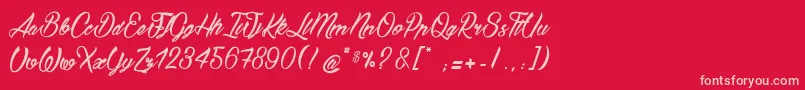 BostellaС† Font – Pink Fonts on Red Background