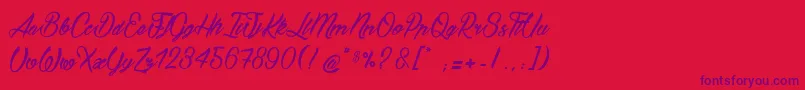 BostellaС† Font – Purple Fonts on Red Background