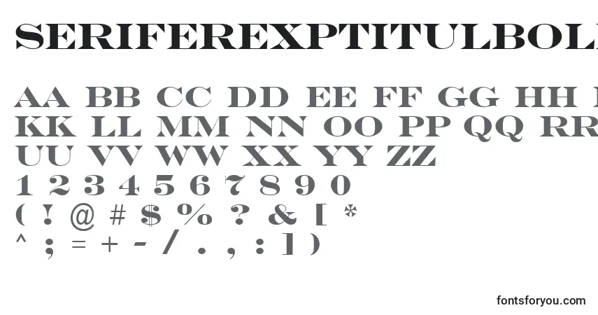 A fonte SeriferexptitulBold – alfabeto, números, caracteres especiais