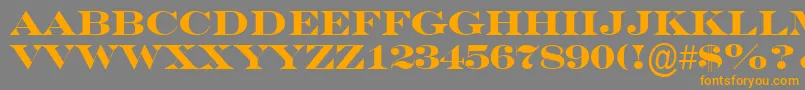 フォントSeriferexptitulBold – オレンジの文字は灰色の背景にあります。