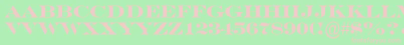 Fonte SeriferexptitulBold – fontes rosa em um fundo verde