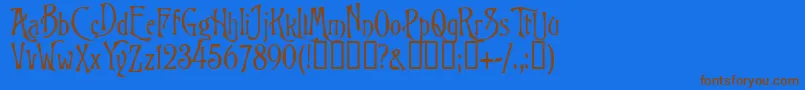 Nitemare Font – Brown Fonts on Blue Background