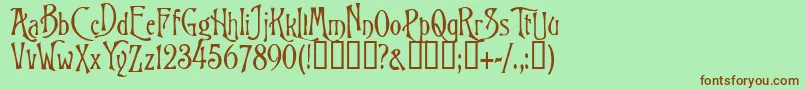 Nitemare Font – Brown Fonts on Green Background