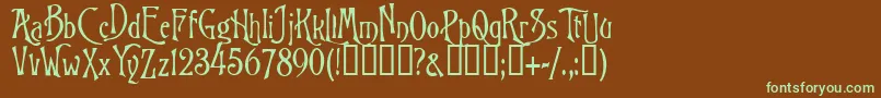 Nitemare Font – Green Fonts on Brown Background