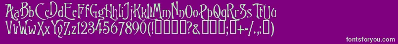 Nitemare Font – Green Fonts on Purple Background