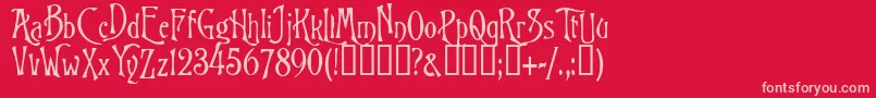 Nitemare Font – Pink Fonts on Red Background