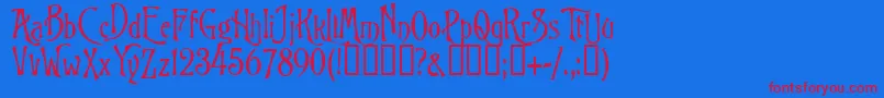 Nitemare Font – Red Fonts on Blue Background