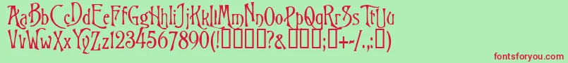 Nitemare Font – Red Fonts on Green Background