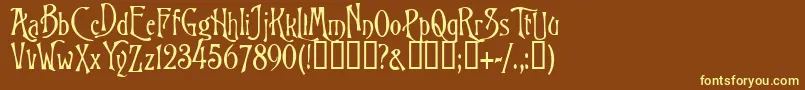 Nitemare Font – Yellow Fonts on Brown Background