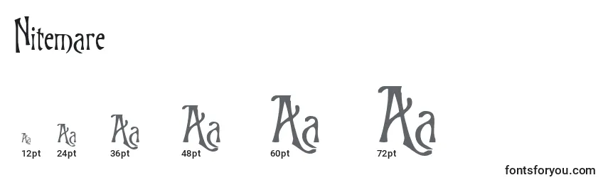Размеры шрифта Nitemare
