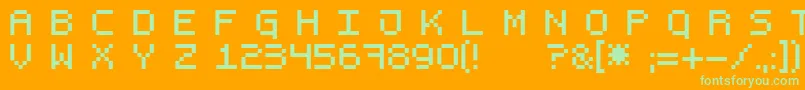 フォントBit6 – オレンジの背景に緑のフォント