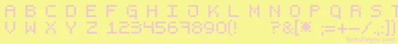 フォントBit6 – ピンクのフォント、黄色の背景