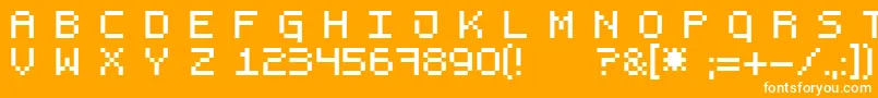 Fonte Bit6 – fontes brancas em um fundo laranja
