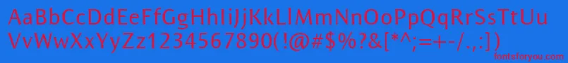 Resavskabgsans Font – Red Fonts on Blue Background