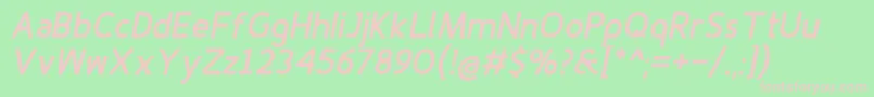 Czcionka Finenessproblackitalic – różowe czcionki na zielonym tle
