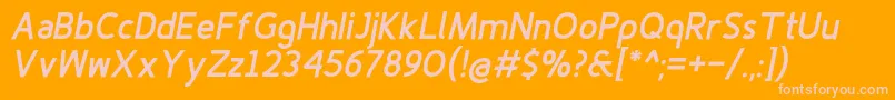 Finenessproblackitalic-Schriftart – Rosa Schriften auf orangefarbenem Hintergrund