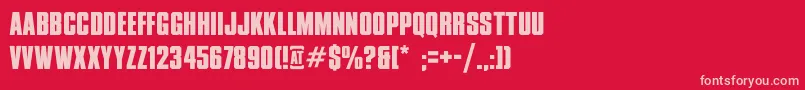 RusxxiiDontMessWithVikings Font – Pink Fonts on Red Background
