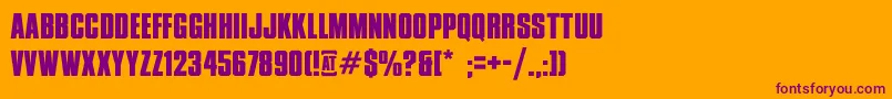 RusxxiiDontMessWithVikings Font – Purple Fonts on Orange Background