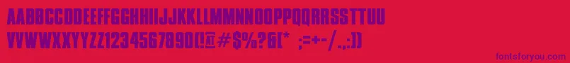 RusxxiiDontMessWithVikings Font – Purple Fonts on Red Background