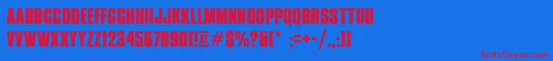 RusxxiiDontMessWithVikings Font – Red Fonts on Blue Background