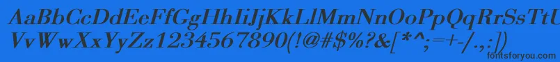 OgilvyBoldItalic Font – Black Fonts on Blue Background