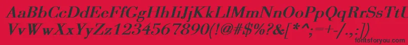 OgilvyBoldItalic Font – Black Fonts on Red Background