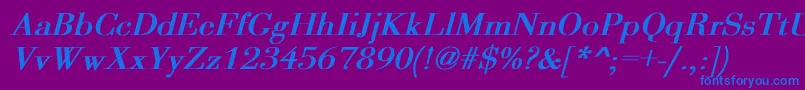 OgilvyBoldItalic Font – Blue Fonts on Purple Background