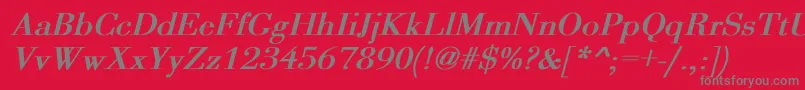 fuente OgilvyBoldItalic – Fuentes Grises Sobre Fondo Rojo