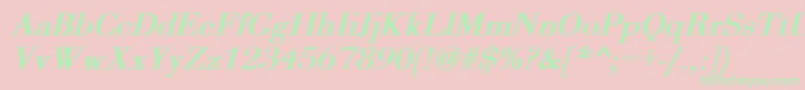 OgilvyBoldItalic Font – Green Fonts on Pink Background