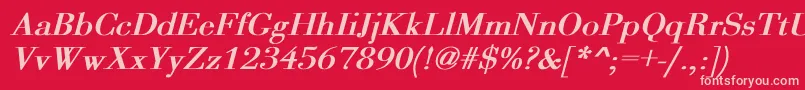 OgilvyBoldItalic Font – Pink Fonts on Red Background