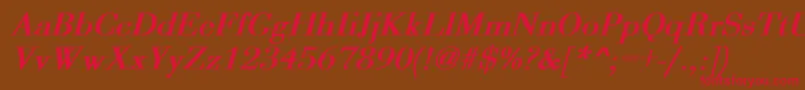 OgilvyBoldItalic Font – Red Fonts on Brown Background