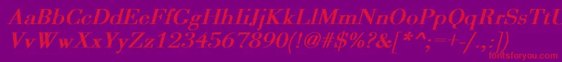 OgilvyBoldItalic Font – Red Fonts on Purple Background