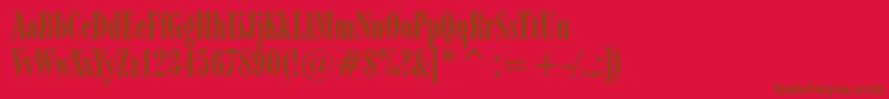 Modern735Bt Font – Brown Fonts on Red Background