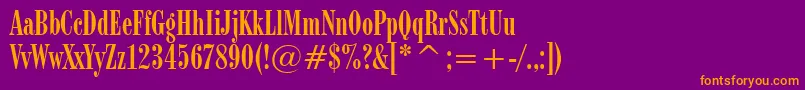 Modern735Bt Font – Orange Fonts on Purple Background