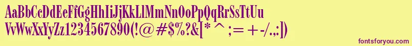 More about Modern735Bt Font Modern735Bt Font – Purple Fonts on Yellow Background