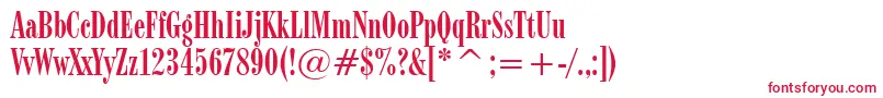Modern735Bt-fontti – punaiset fontit valkoisella taustalla
