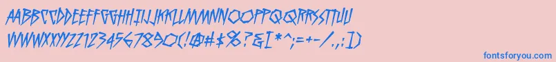 KillcrazybbItal-Schriftart – Blaue Schriften auf rosa Hintergrund