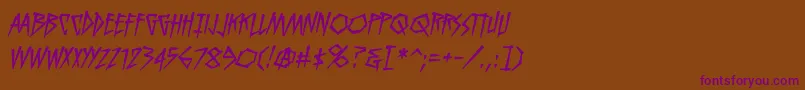 KillcrazybbItal Font – Purple Fonts on Brown Background