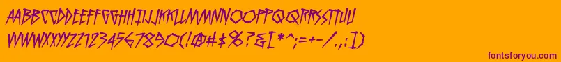 KillcrazybbItal Font – Purple Fonts on Orange Background