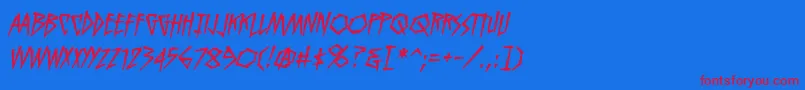 KillcrazybbItal Font – Red Fonts on Blue Background