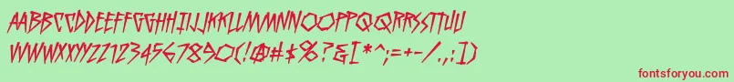 KillcrazybbItal Font – Red Fonts on Green Background