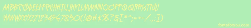 KillcrazybbItal Font – Yellow Fonts on Green Background