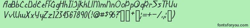 YoshiItalic Font – Black Fonts on Green Background