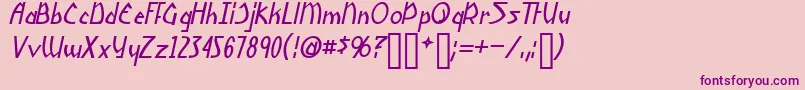 YoshiItalic Font – Purple Fonts on Pink Background