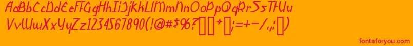 YoshiItalic Font – Red Fonts on Orange Background