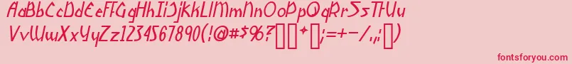 YoshiItalic Font – Red Fonts on Pink Background