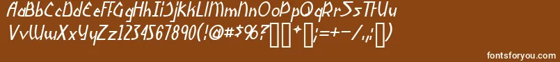 YoshiItalic Font – White Fonts on Brown Background