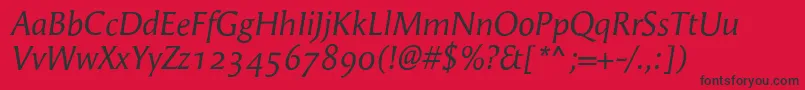 AngieItalicosf Font – Black Fonts on Red Background