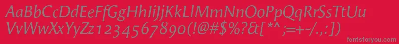 AngieItalicosf Font – Gray Fonts on Red Background
