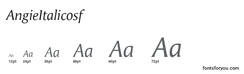 Размеры шрифта AngieItalicosf